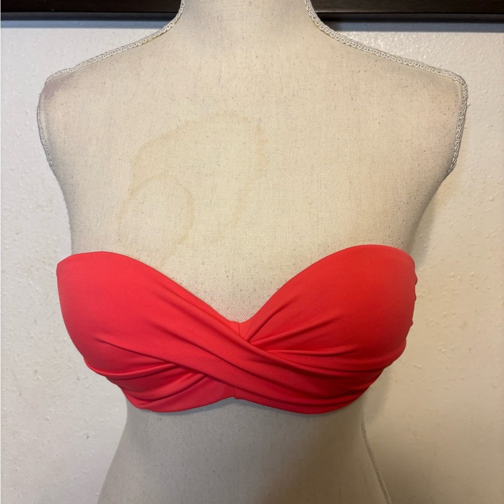Red Strapless Bikini Top